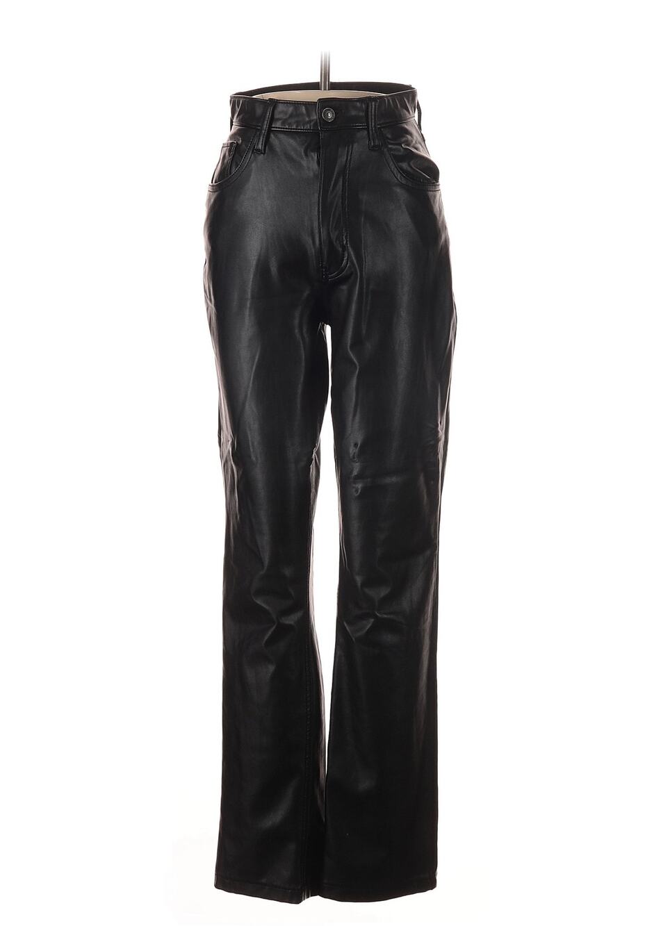 NWT Abercrombie & Fitch Black Faux Leather Flare Pants Sz. 26